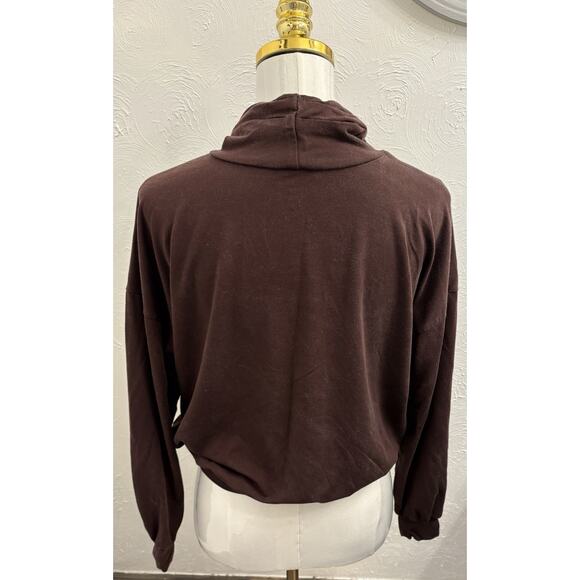 Garnet Hill Long Sleeve Cowl Neck Tencel Banded Hem Top Brown Size Small - Picture 3 of 4